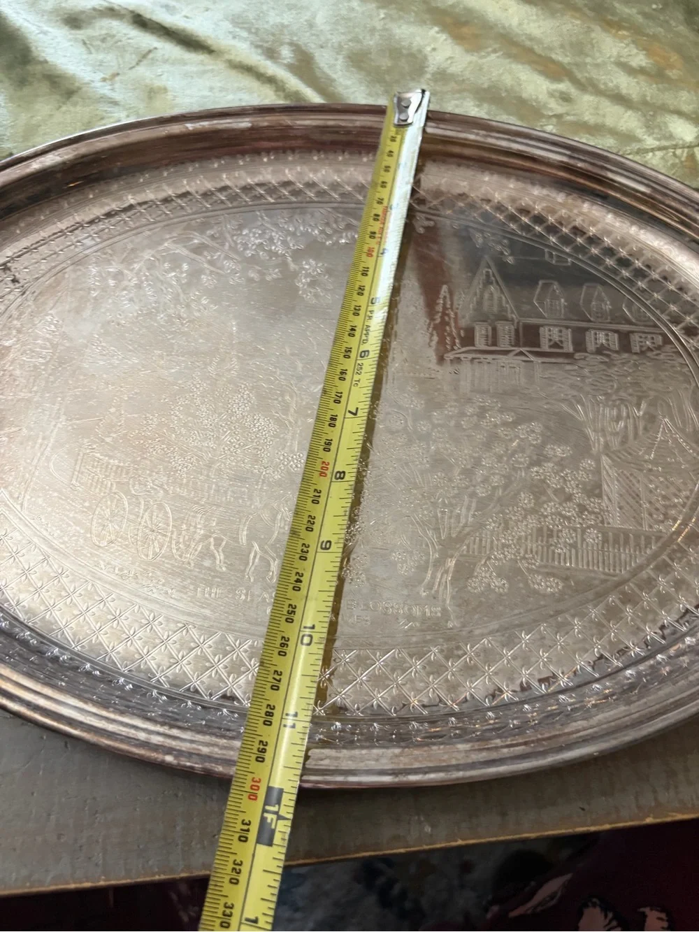 Vintage Gorham Silver plated Serving Tray Currier&Ives